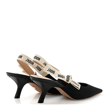 Christian Dior Technical Canvas Ribbon J Adior Slingback 65mm Pumps 39 Black 5 of 9