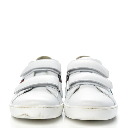 Gucci Calfskin Web Velcro Womens Ace Sneakers 38 White Green 2 of 9