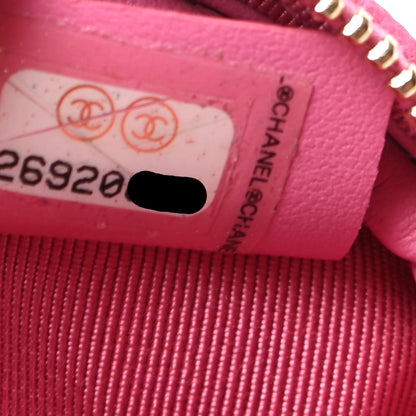 Chanel Caviar Quilted Zip Around Classic Coin Purse Pink 7 of 8