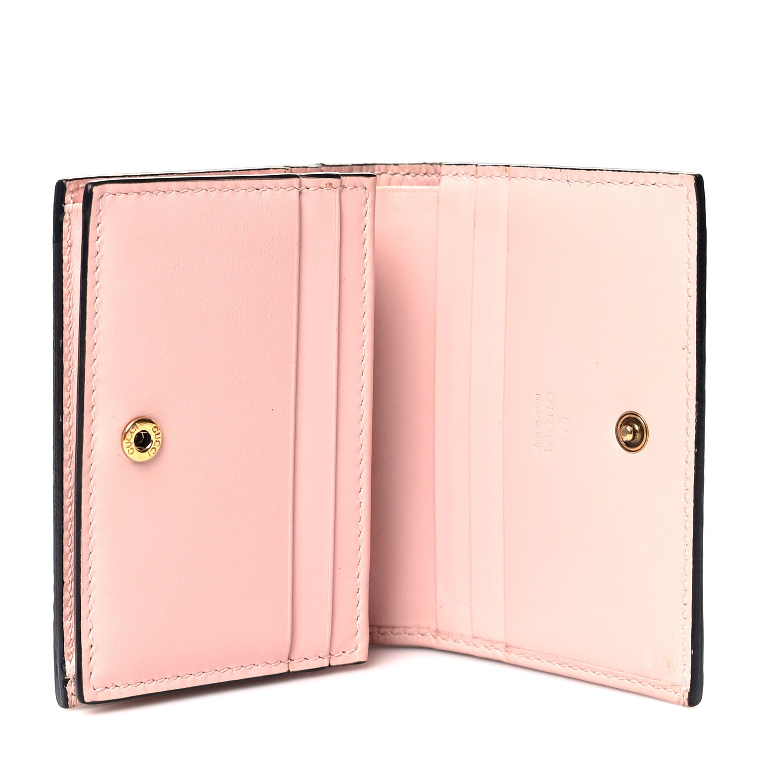 Gucci Guccissima Signature Crystal Cat Card Case Wallet Light Candy Pink 5 of 15