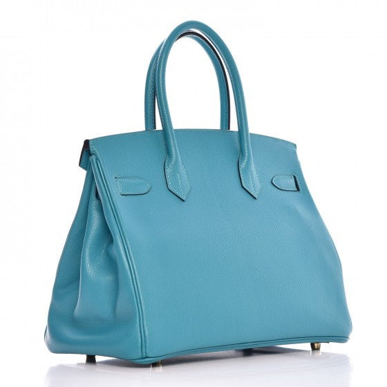 Hermes Chevre de Coromandel Birkin 30 Turquoise 3 of 11