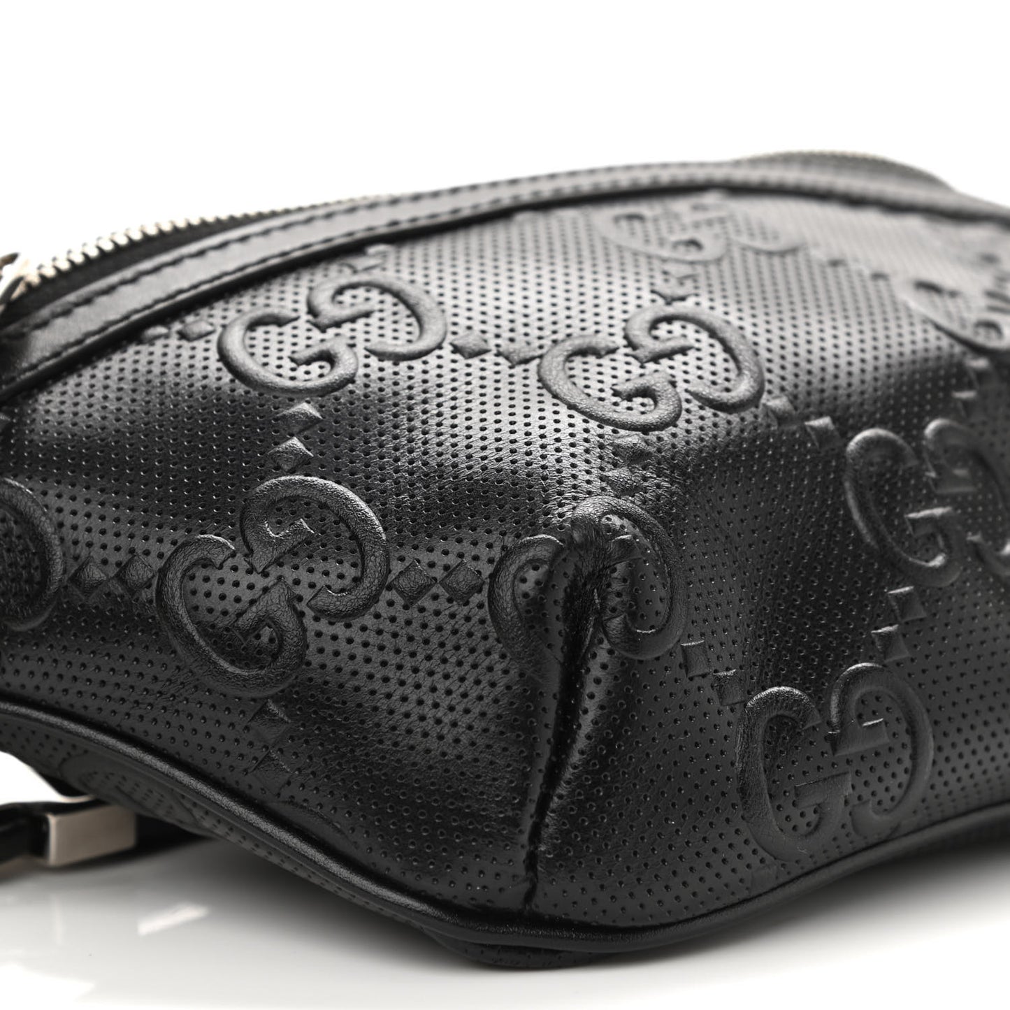 Calfskin GG Tennis Embossed Belt Bag Black