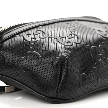 Gucci Calfskin GG Tennis Embossed Belt Bag Black 9 of 10