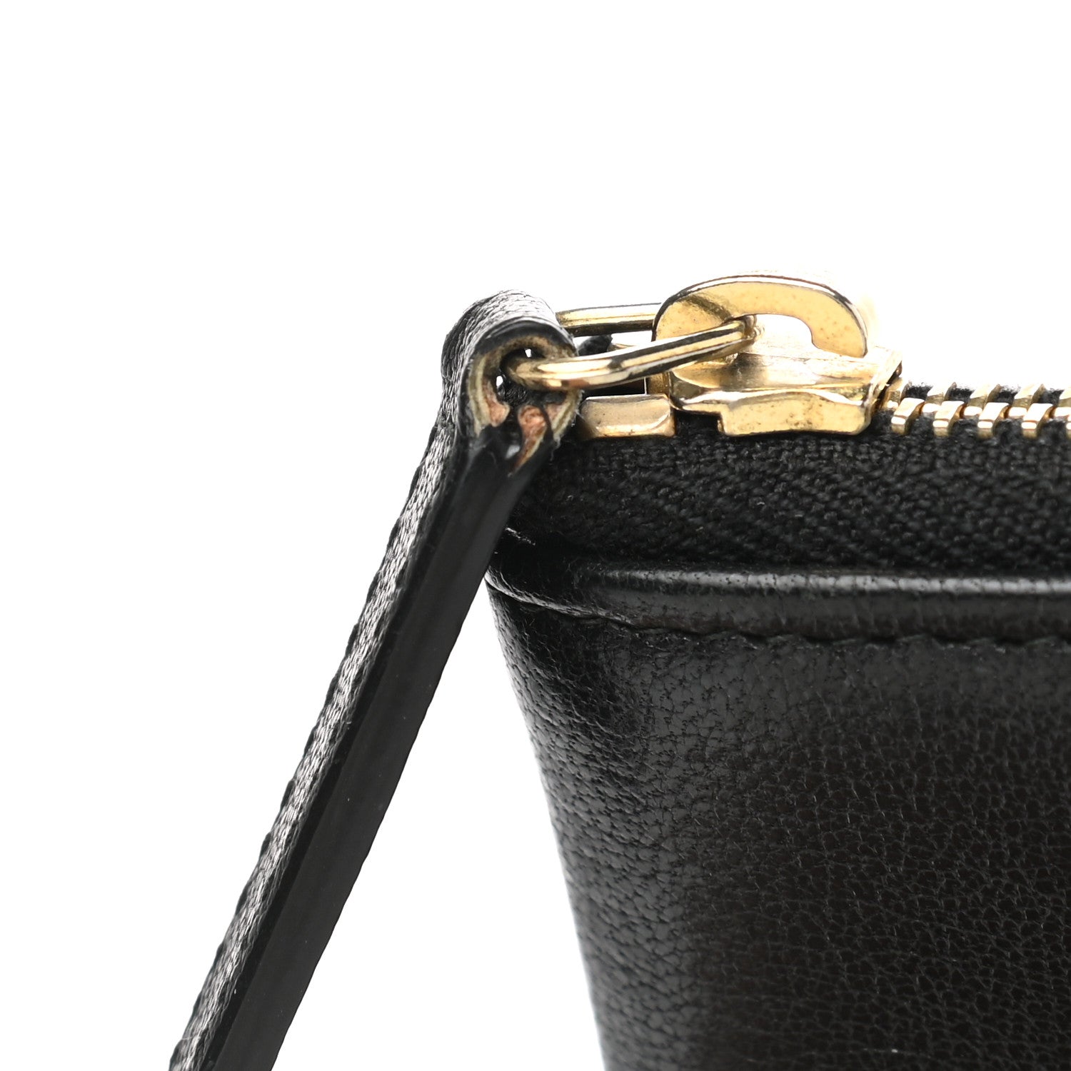 Chanel Sheepskin Quilted Mademoiselle Vintage Large Zip Pouch Black 8 of 8