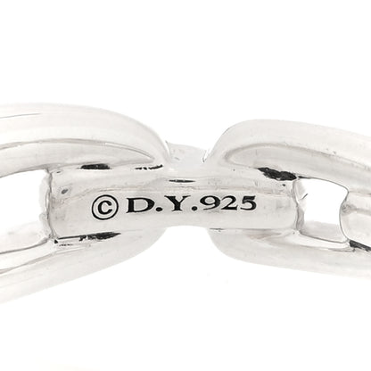 David Yurman Sterling Silver Diamond 8mm Wellesley Link Ring 4 of 4