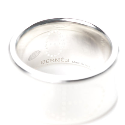Hermes Sterling Silver GM Eclipse Ruban Ring 53 6.5 5 of 6