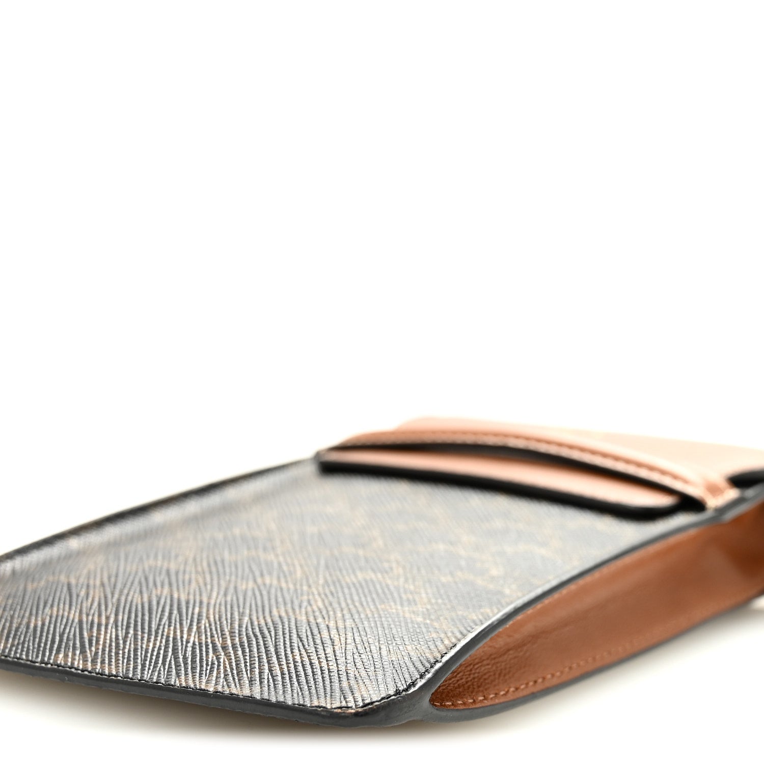 Celine Triomphe Canvas Lambskin Phone Pouch With Flap Tan 11 of 12