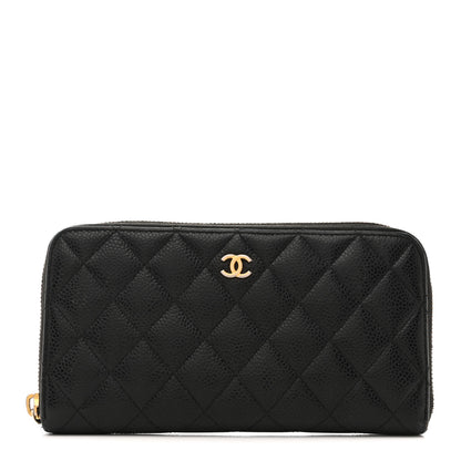 Chanel Caviar Quilted Large Gusset Zip Around Wallet Black 1 of 15