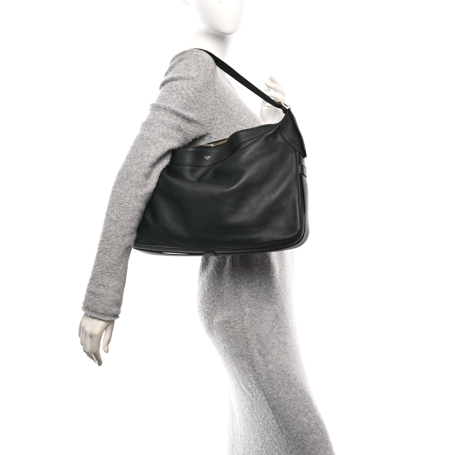 Celine Supple Calfskin Large Romy Shoulder Bag Black 2 of 9