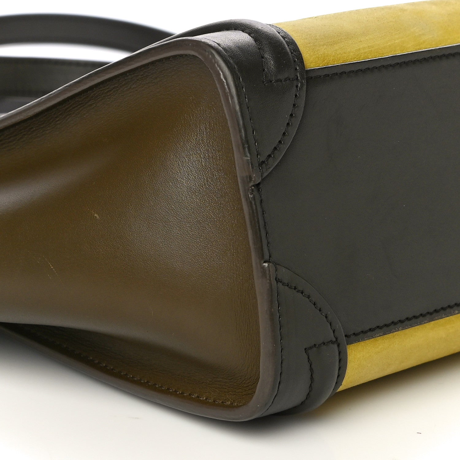 Celine Nubuck Smooth Calfskin Nano Tri-Color Luggage Chartreuse 5 of 20