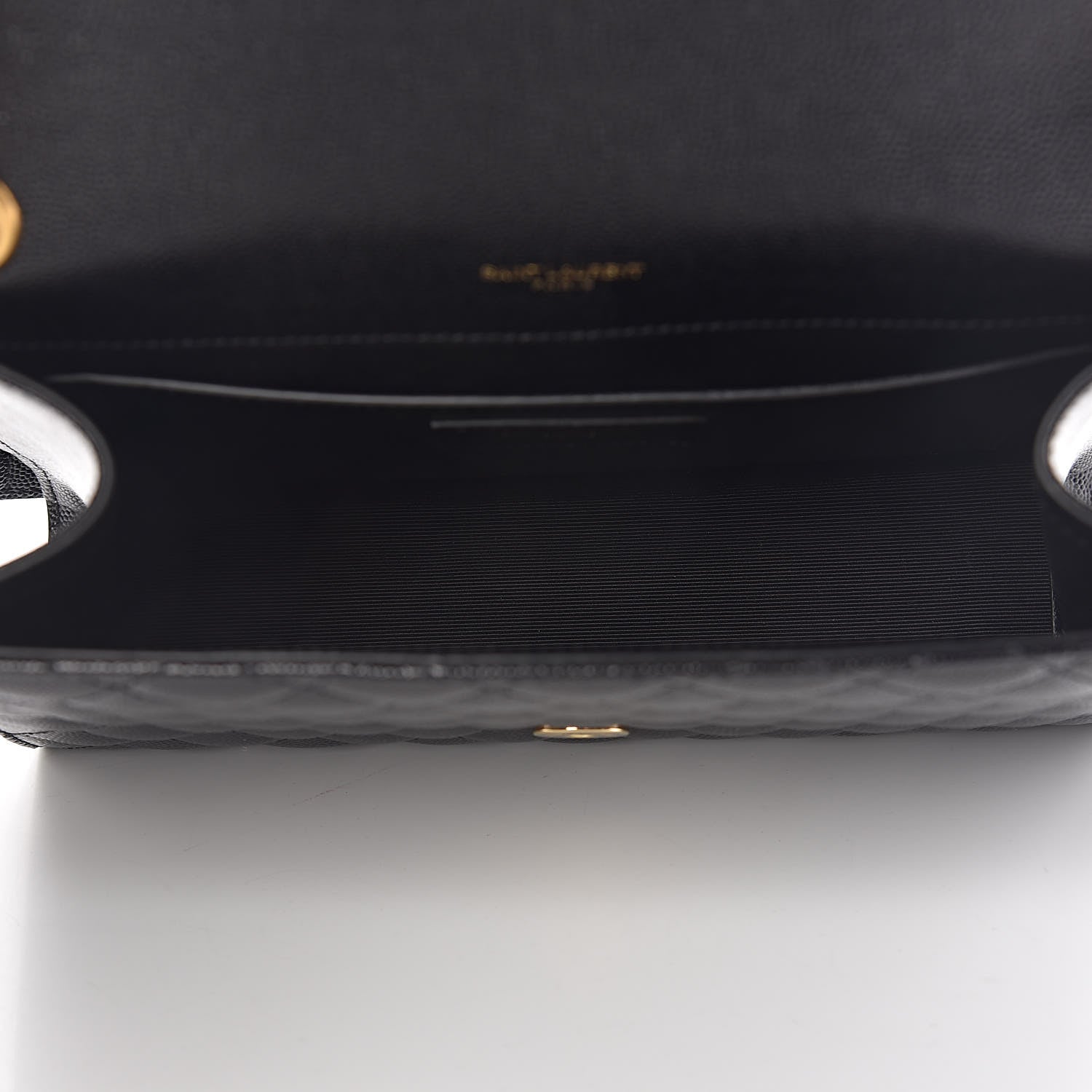 Saint Laurent Grain De Poudre Textured Mixed Matelasse Triquilt Medium Monogram Satchel Black 5 of 10