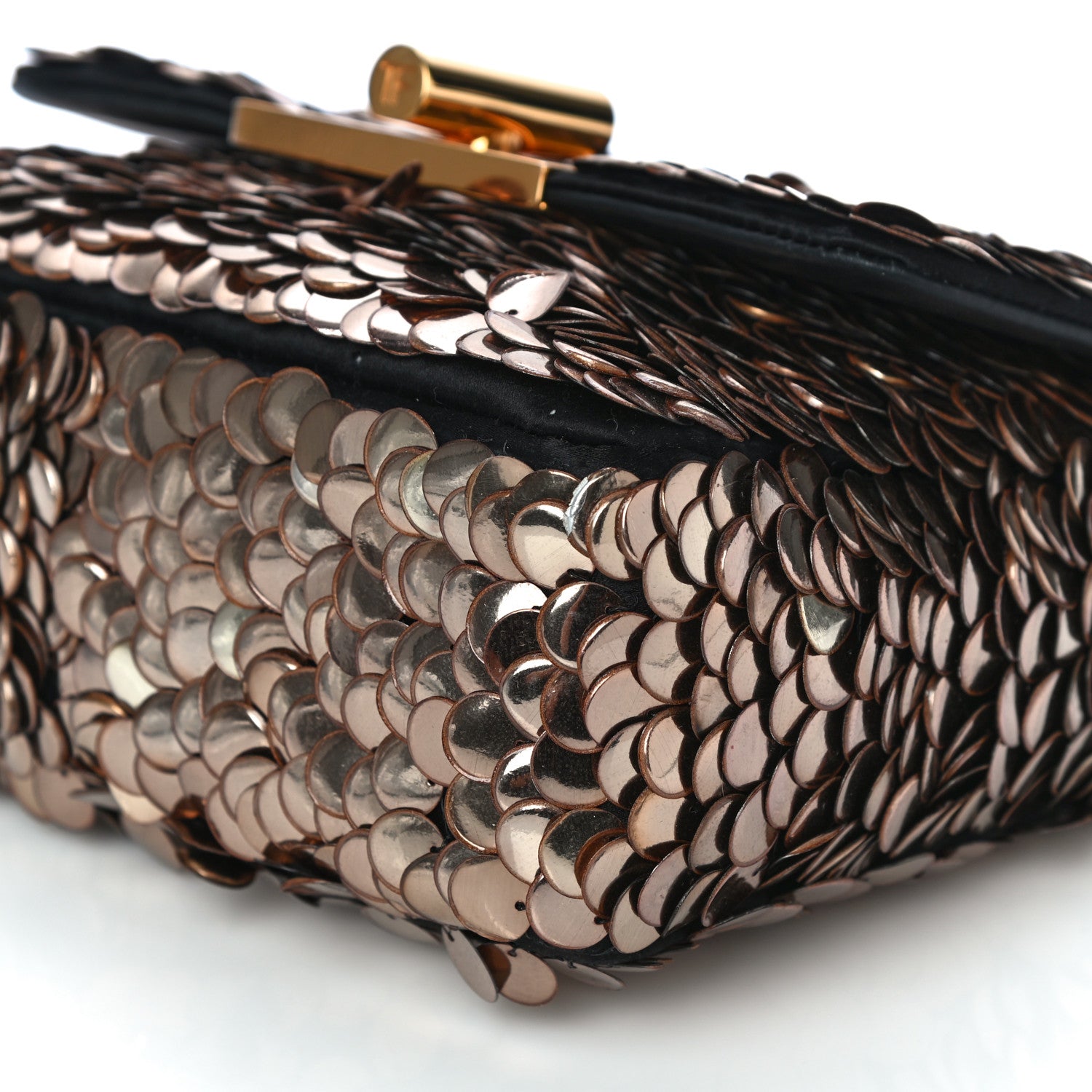Tom Ford Paillette Embellished Large Natalia Chain Bag Vintage Gold Black 9 of 9