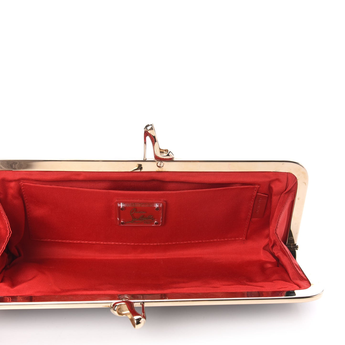 Patent Miss Loubi Clutch Black