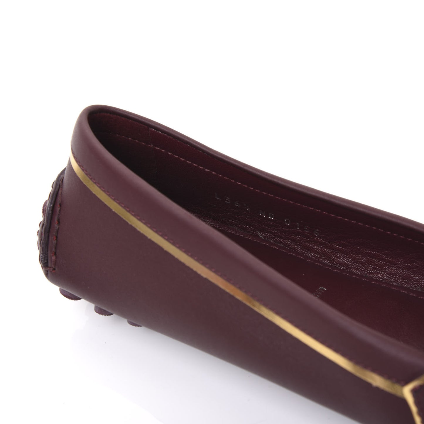 Calfskin Oxford Loafers 36.5 Bordeaux