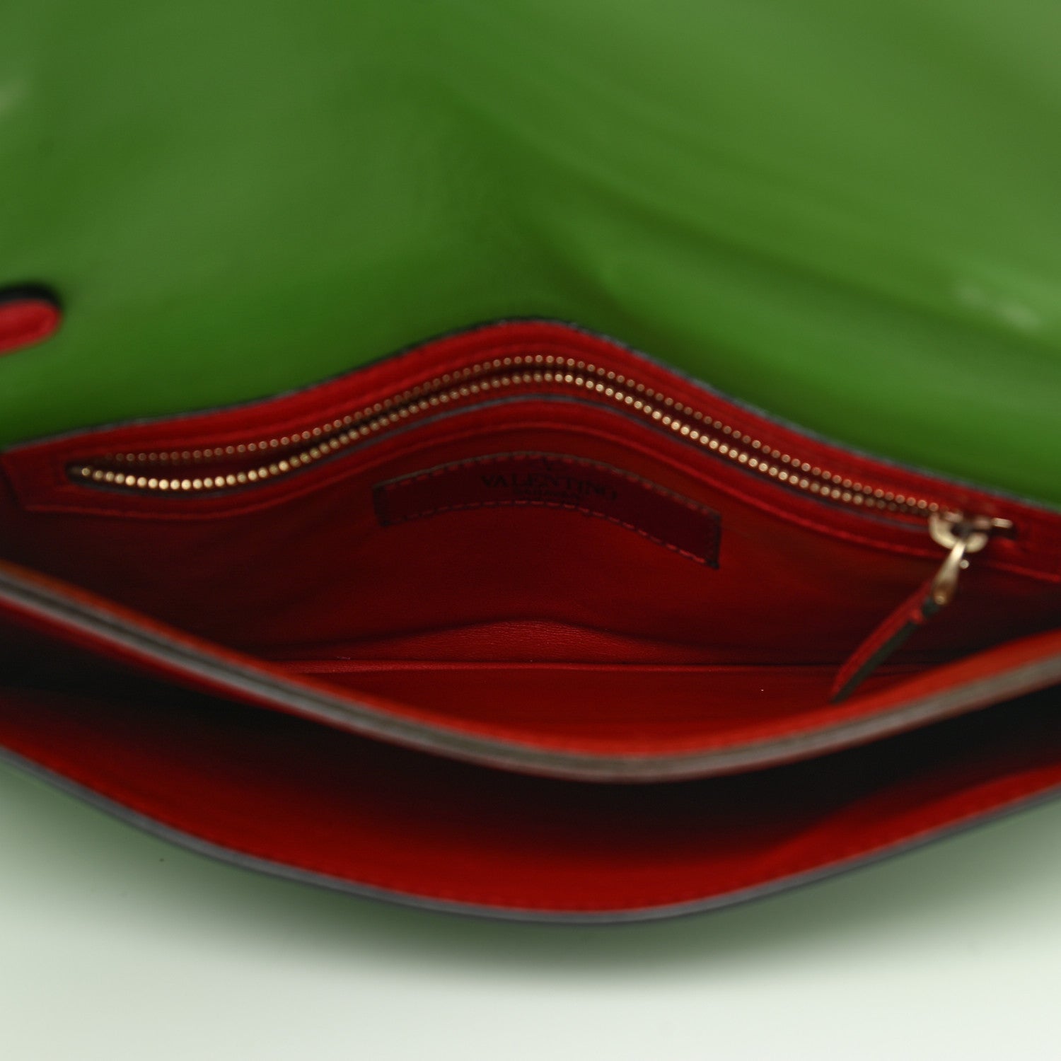 Valentino Garavani Nappa Rockstud Wristlet Clutch Deep Rose Green Grey Scarlet 5 of 13