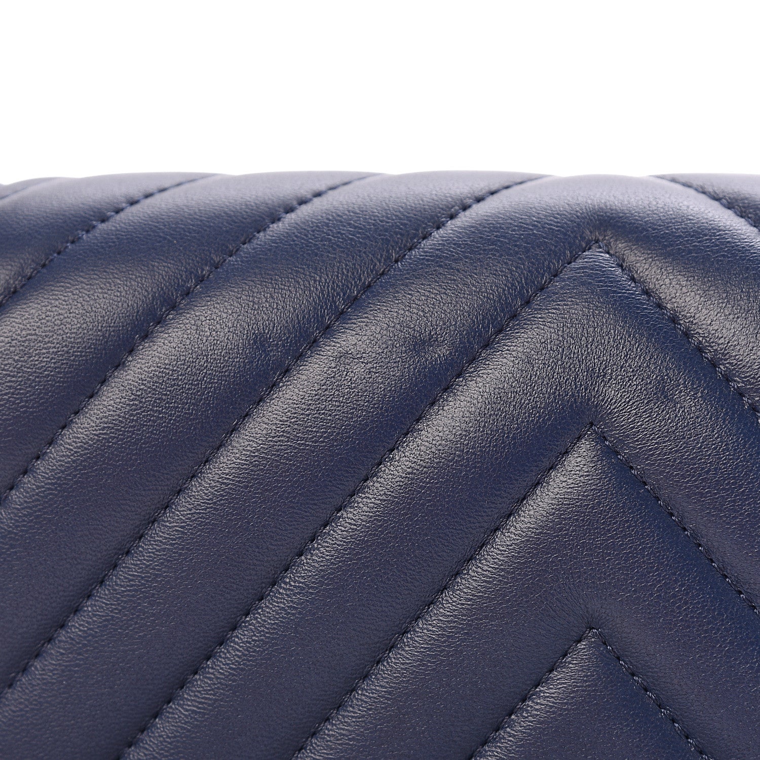 Chanel Calfskin Chevron Medium Boy Flap Dark Navy Blue 11 of 15