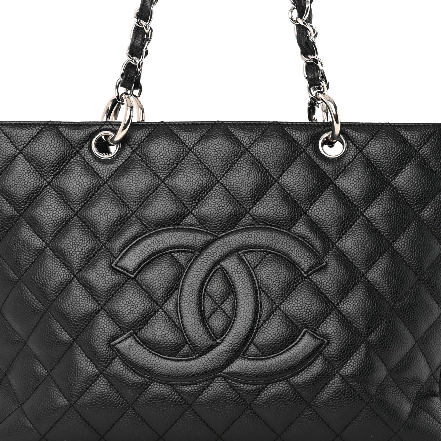 Caviar Quilted Grand Shopping Tote GST Black