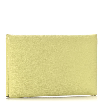 Hermes Chevre Mysore Calvi Card Case Jaune Bourgeon 3 of 12