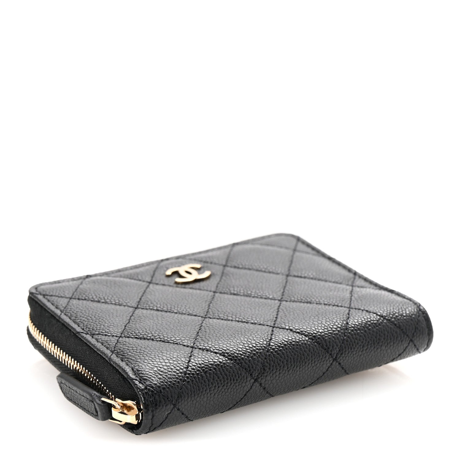 Chanel Caviar Quilted Small Zip Around Wallet Black 4 of 9