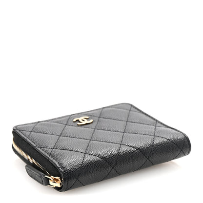 Chanel Caviar Quilted Small Zip Around Wallet Black 4 of 9
