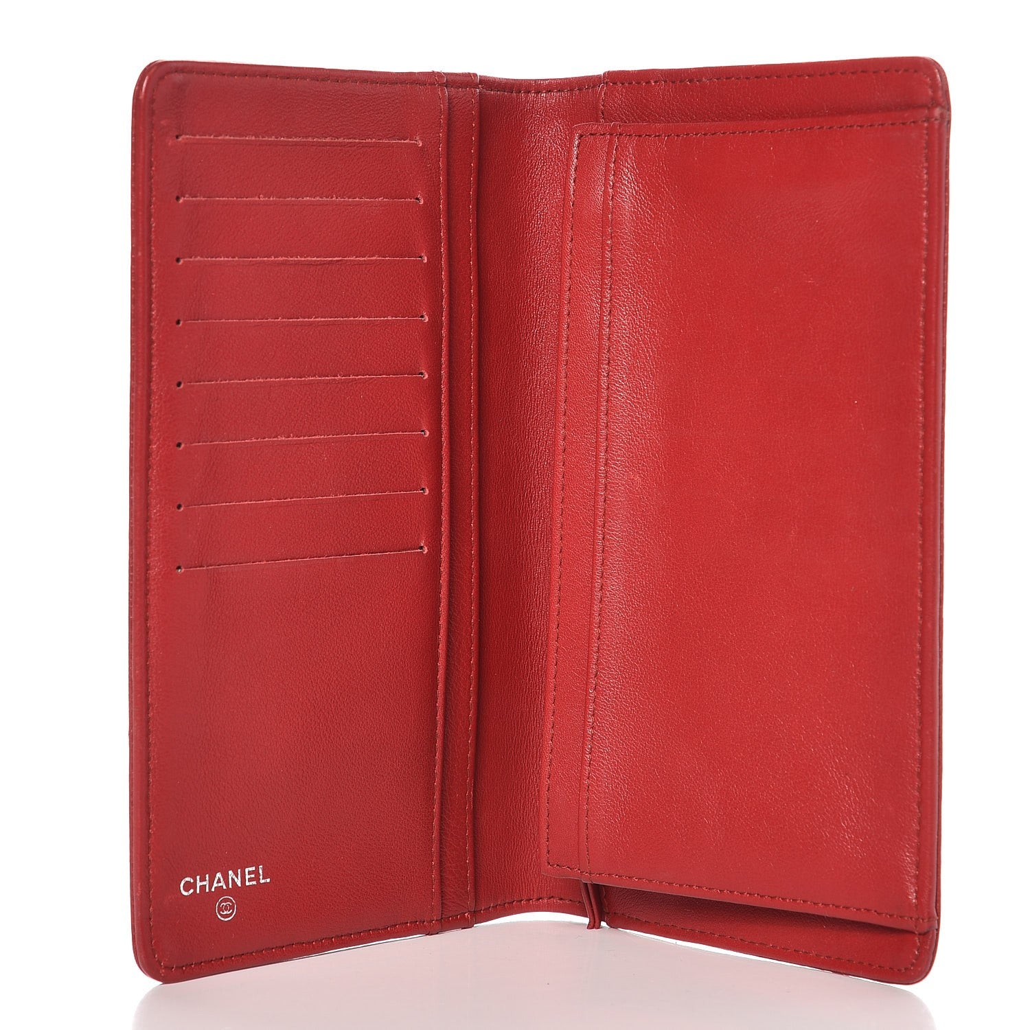 Chanel Caviar Timeless CC Yen Wallet Red 5 of 12