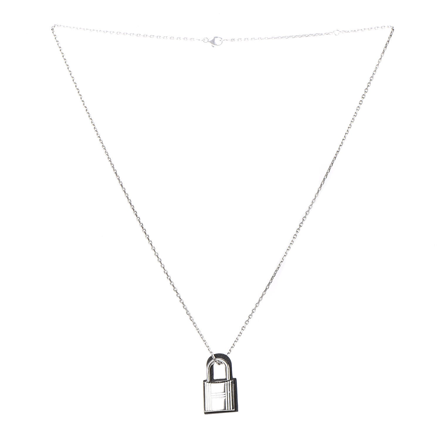 Hermes Swift Small O'Kelly Pendant Necklace Black 3 of 8