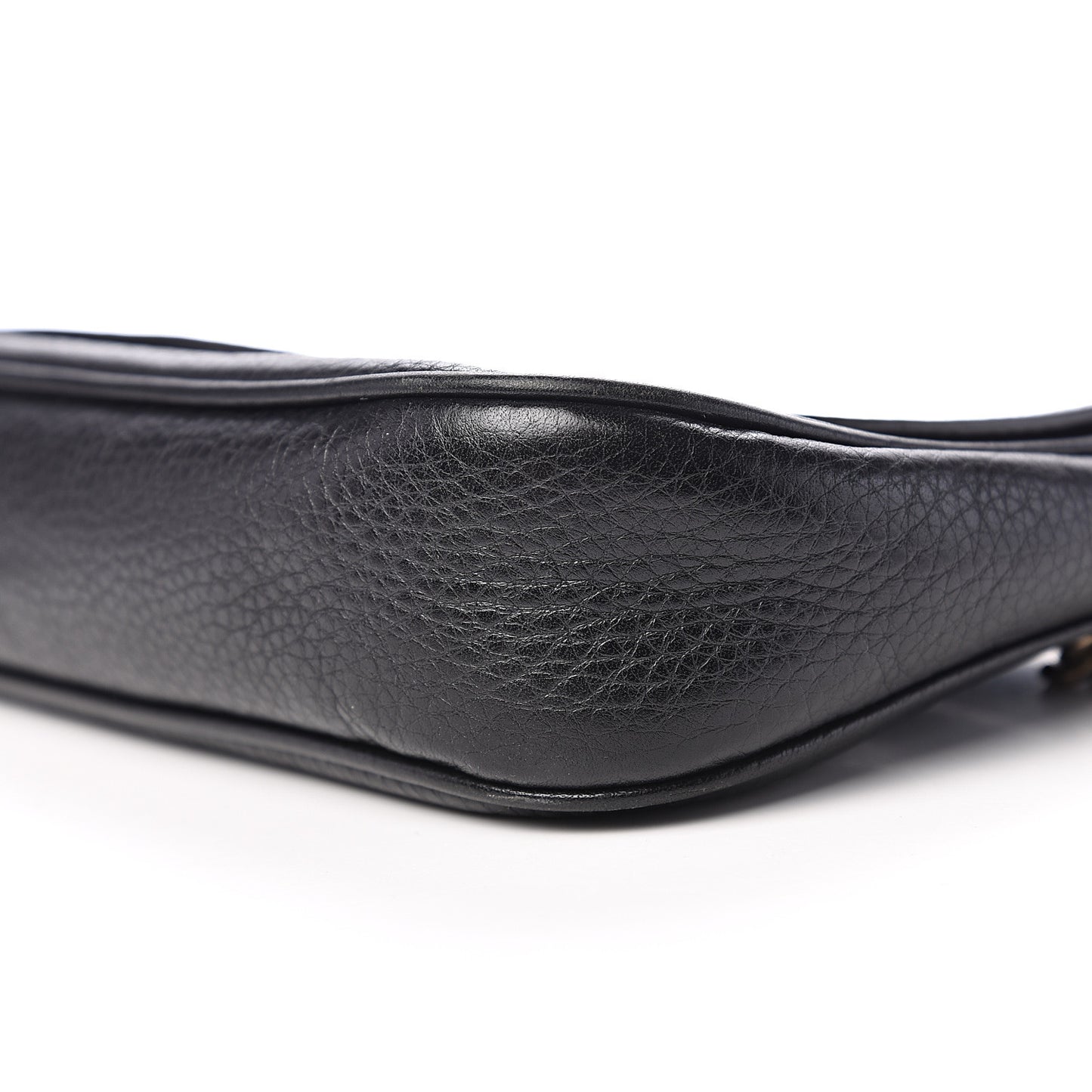 Pebbled Calfskin Medium Soho Flap Crossbody Black