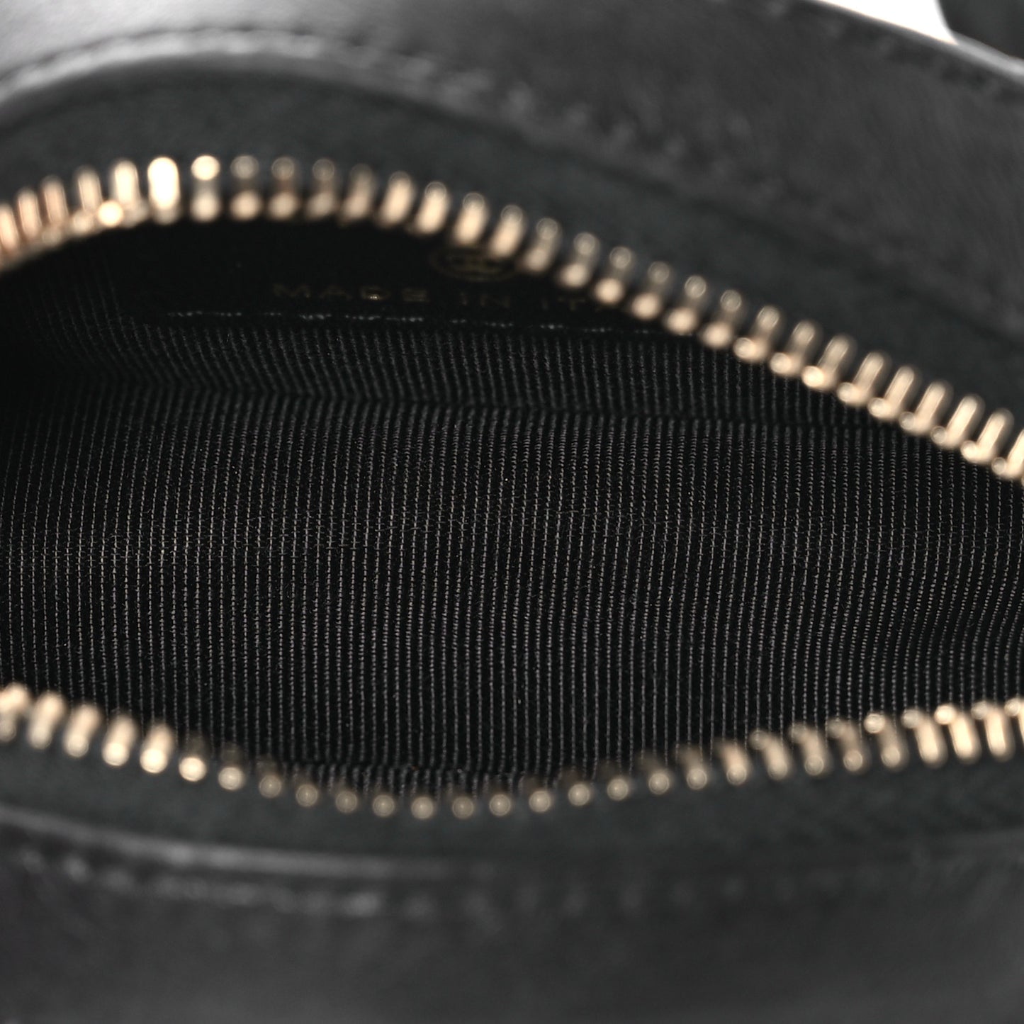 Lambskin Quilted Chain Round Mini Clutch Black