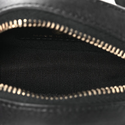 Chanel Lambskin Quilted Chain Round Mini Clutch Black 6 of 12