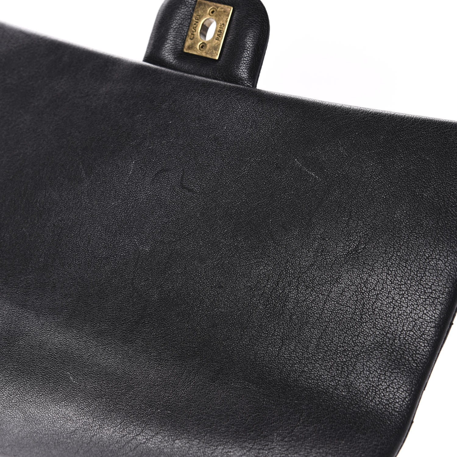 Chanel Shiny Sheepskin Quilted Large Trapezio Flap Black 8 of 13