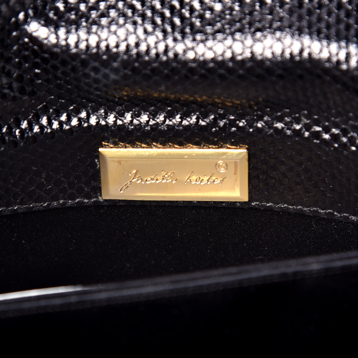 Judith Leiber Snakeskin Tassel Clutch Black 6 of 6