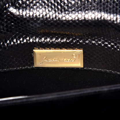 Judith Leiber Snakeskin Tassel Clutch Black 6 of 6