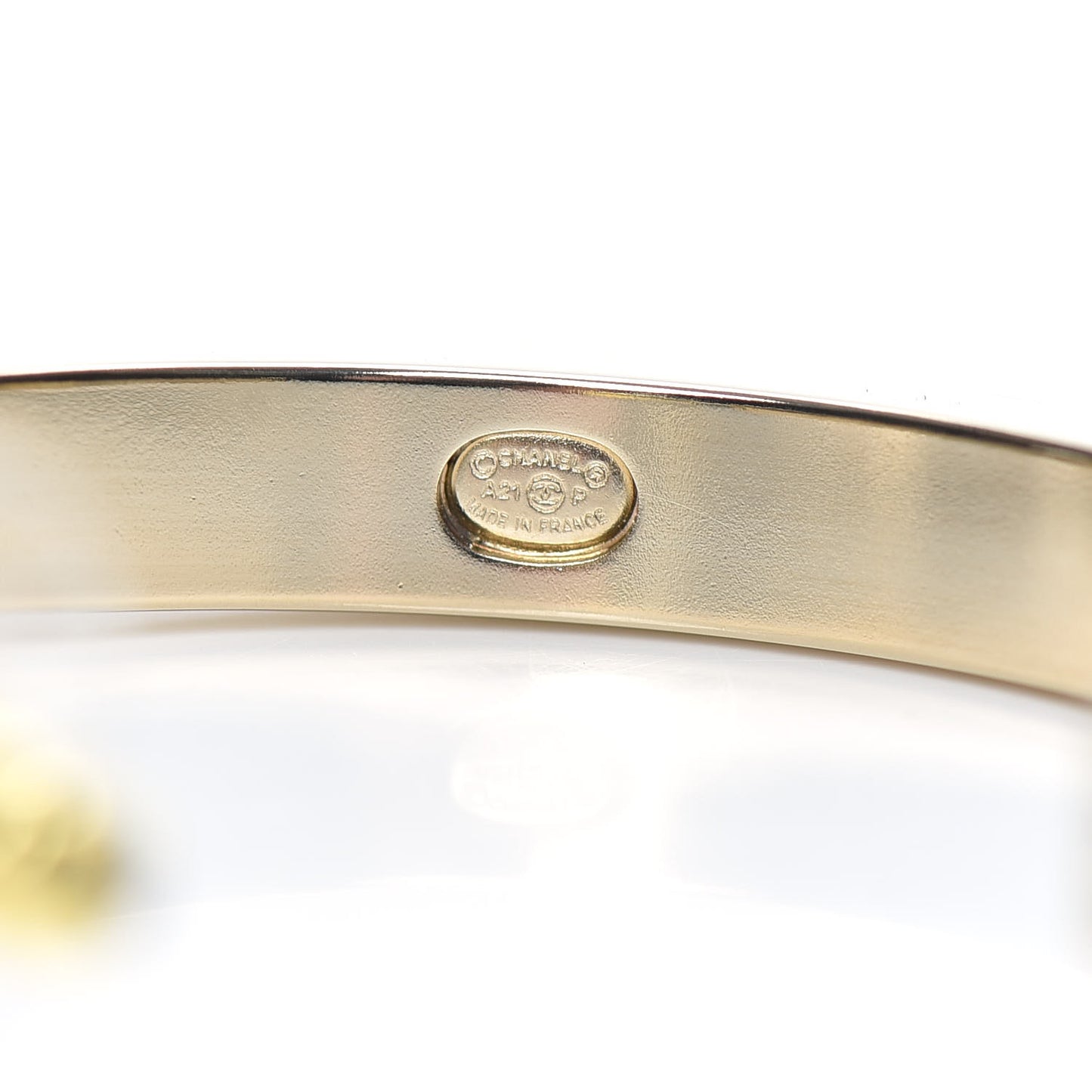 Metal Baguette Crystal Logo CC Hoop Earrings Gold