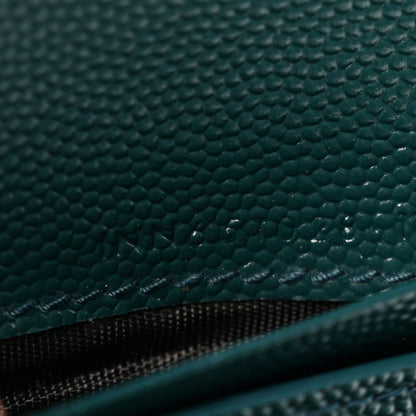 Saint Laurent Grain De Poudre Mixed Matelasse Triquilt Monogram Compact Tri Fold Wallet Sea Turquois 7 of 11