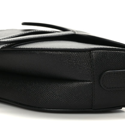 Christian Dior Grained Calfskin Saddle Bag With Strap Black 9 of 9