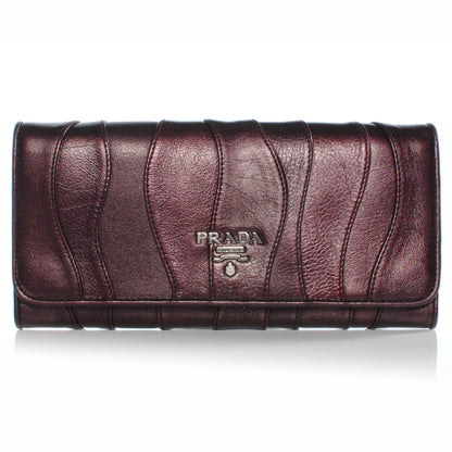 Prada Nappa Mordore Stripes Continental Wallet Lampone 1 of 8