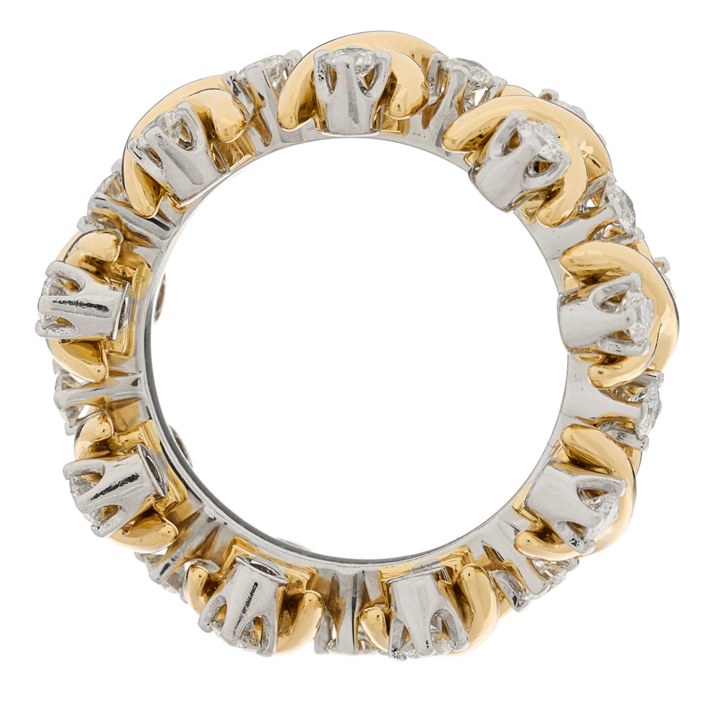 Platinum 18K Yellow Gold Diamond Schlumberger Lynn Ring 49 5