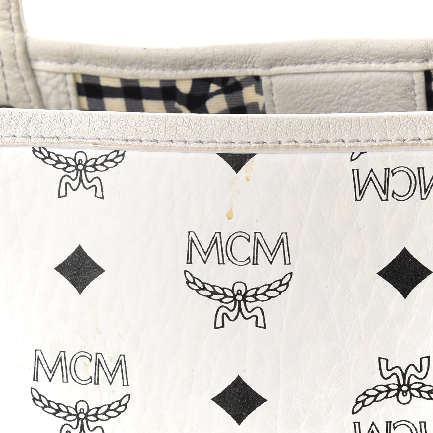 MCM Visetos Medium Liz Reversible Shopper Tote White 8 of 17