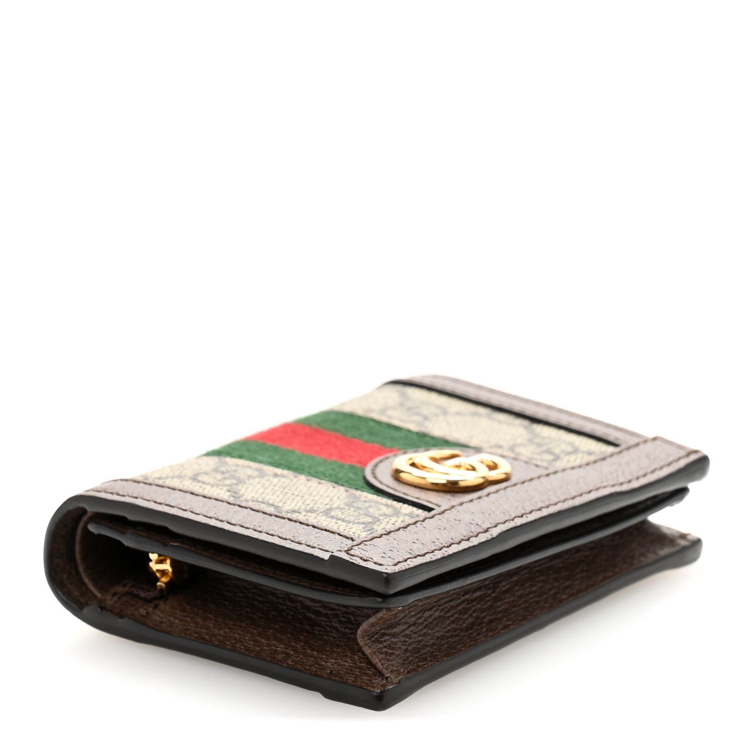 Gucci GG Supreme Monogram Web Ophidia Card Case Beige New Acero 4 of 10