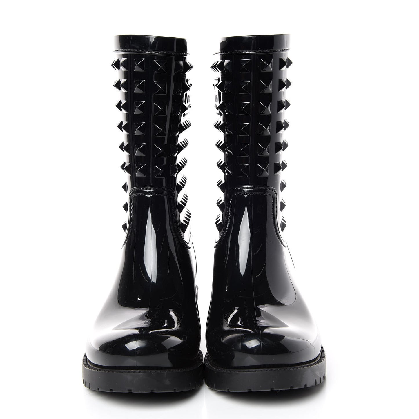 Rubber Rockstud Short Rainboots 38 Black
