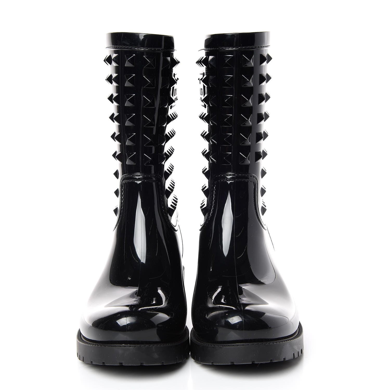 Valentino Garavani Rubber Rockstud Short Rainboots 38 Black 2 of 7