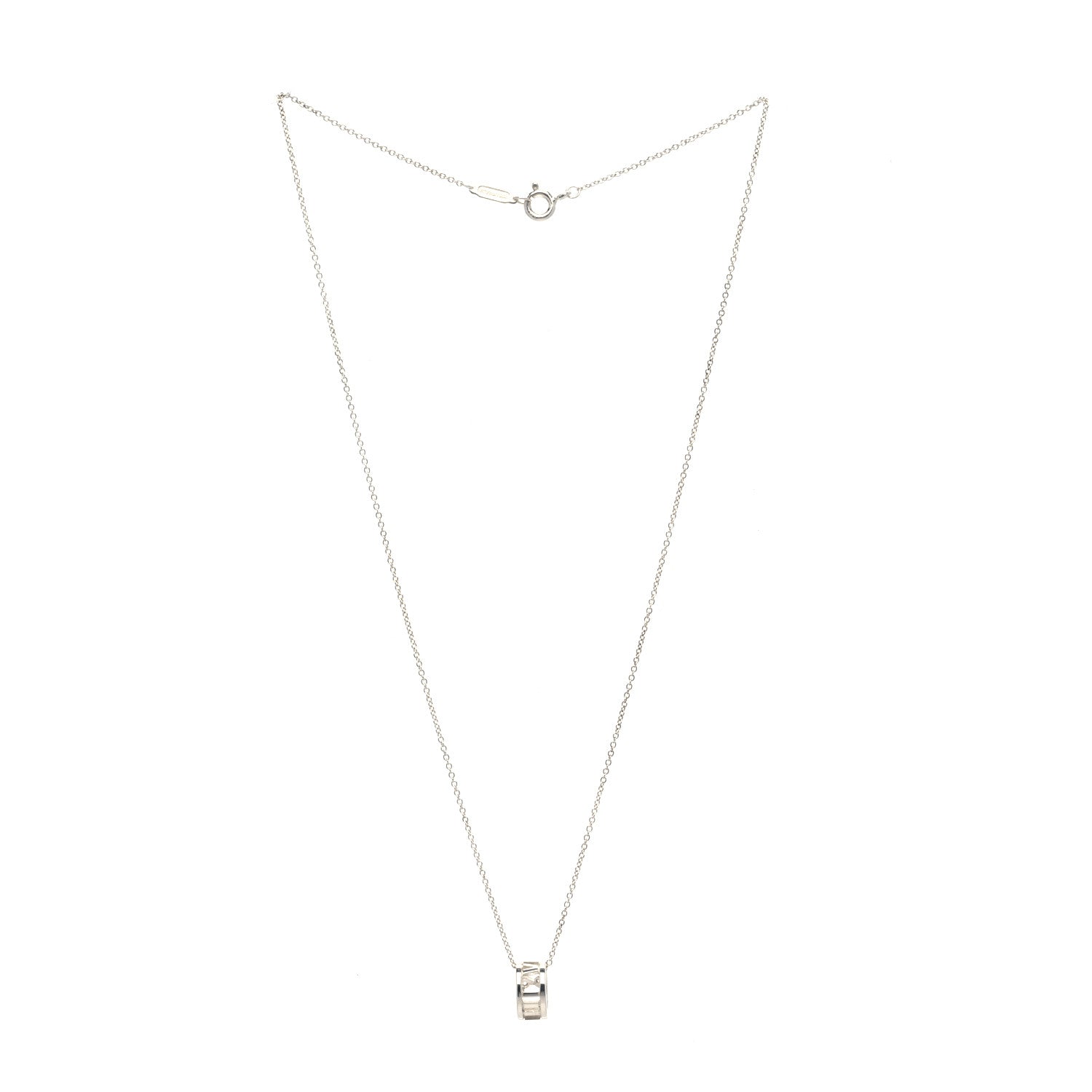 Tiffany Sterling Silver Atlas Open Pendant Necklace 3 of 6