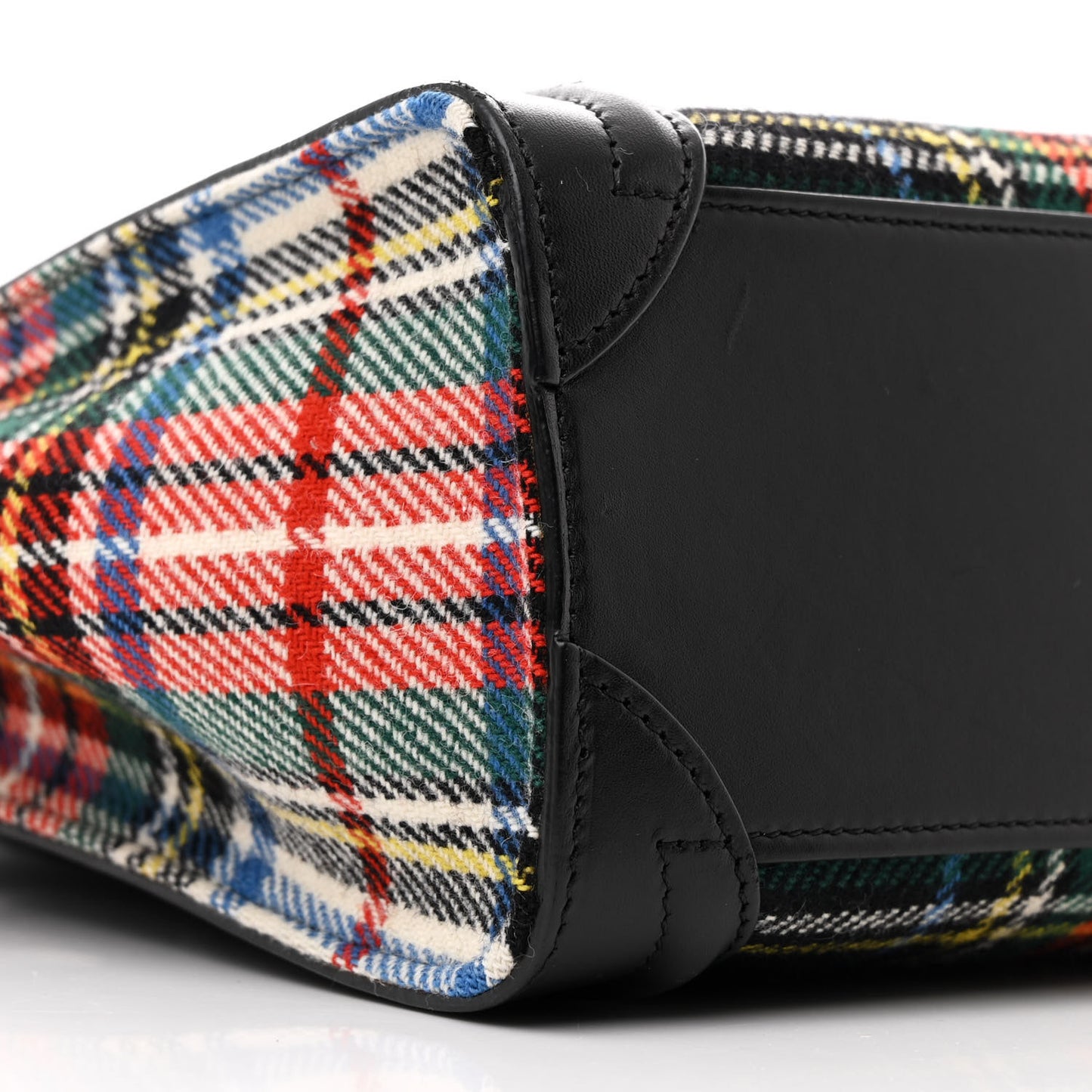 Tartan Calfskin Nano Luggage Red Blue