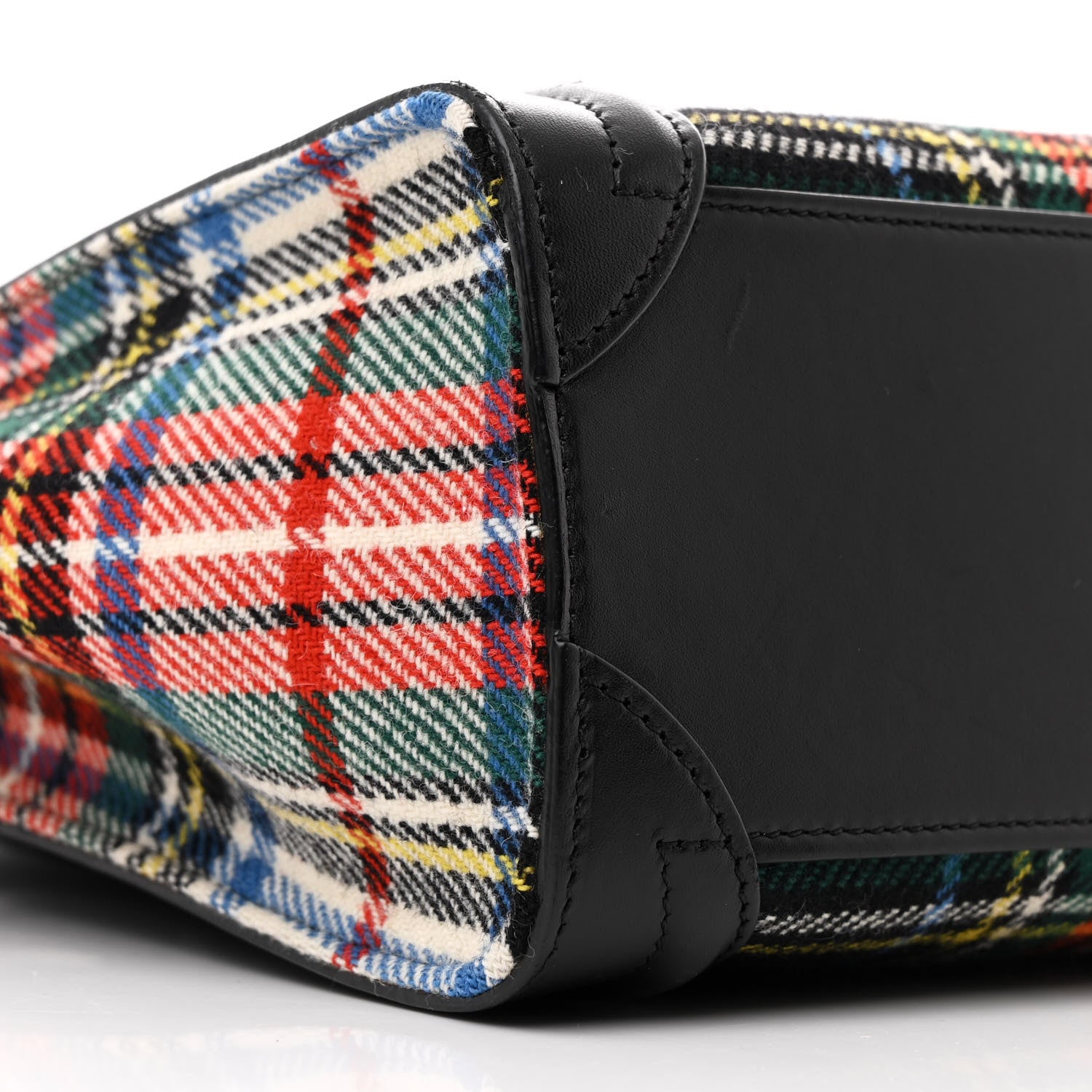 Celine Tartan Calfskin Nano Luggage Red Blue 9 of 11