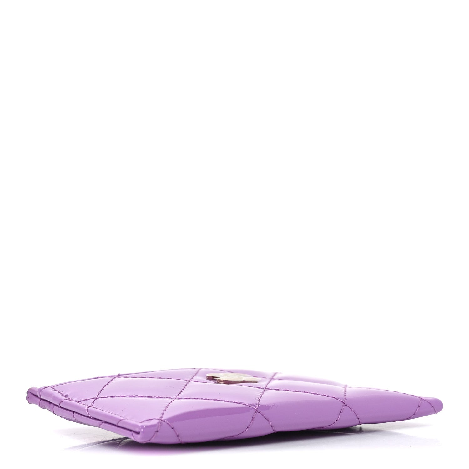 Chanel Patent Quilted Card Holder Purple 4 of 9