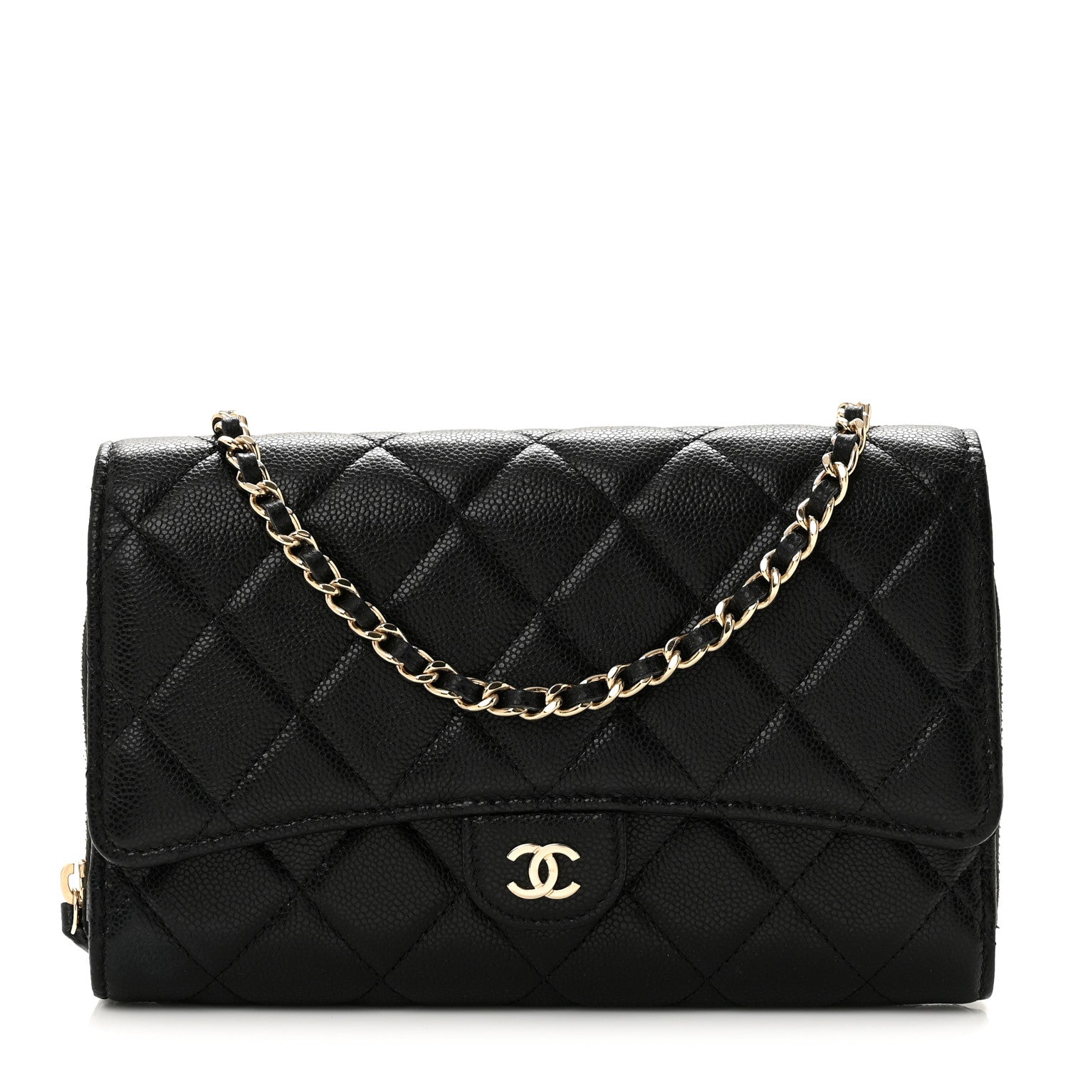 Chanel Caviar Quilted Phone Holder Wallet on Removable Chain Black 1 of 13