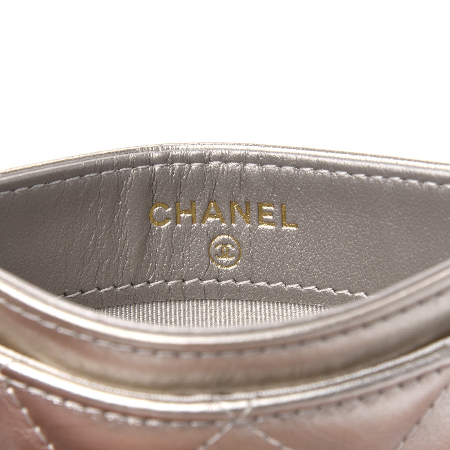 Chanel Metallic Aged Calfskin Quilted Reissue Card Holder Gold 6 of 9