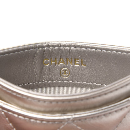 Chanel Metallic Aged Calfskin Quilted Reissue Card Holder Gold 6 of 9