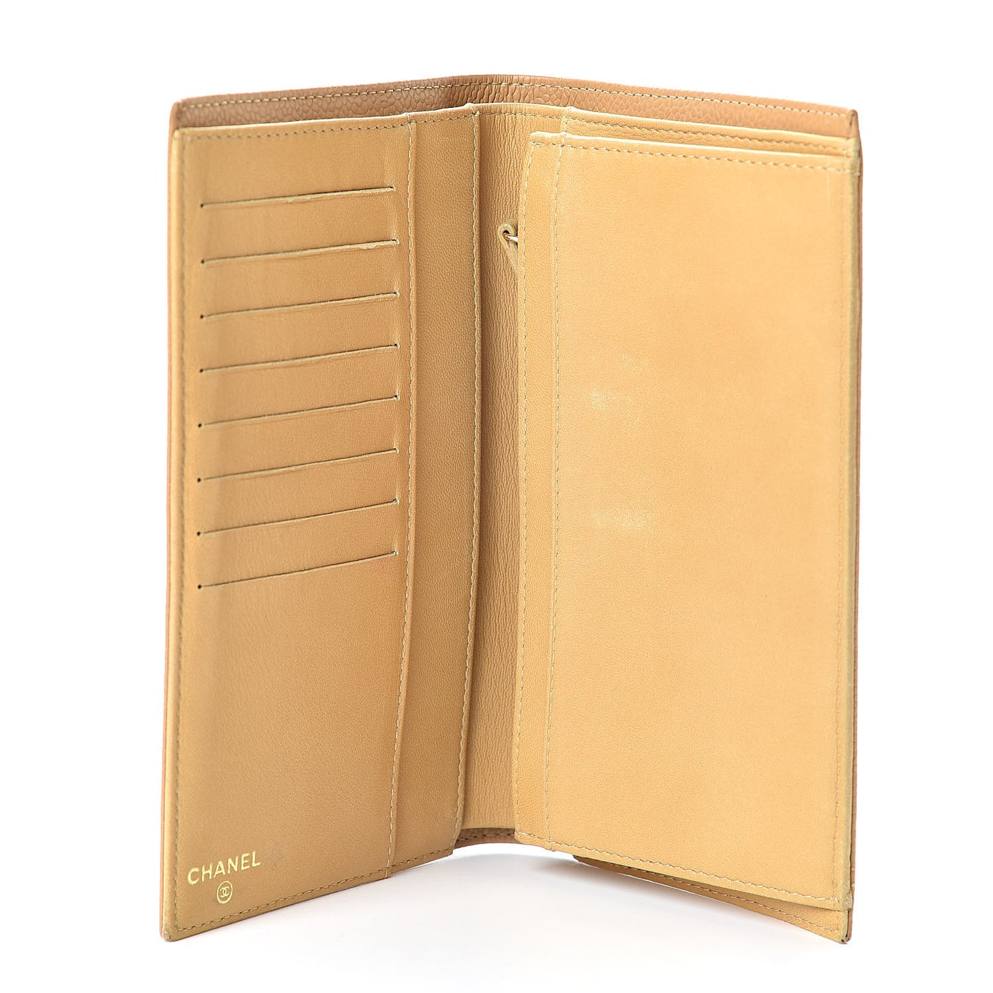 Caviar Timeless CC Yen Wallet Beige Clair