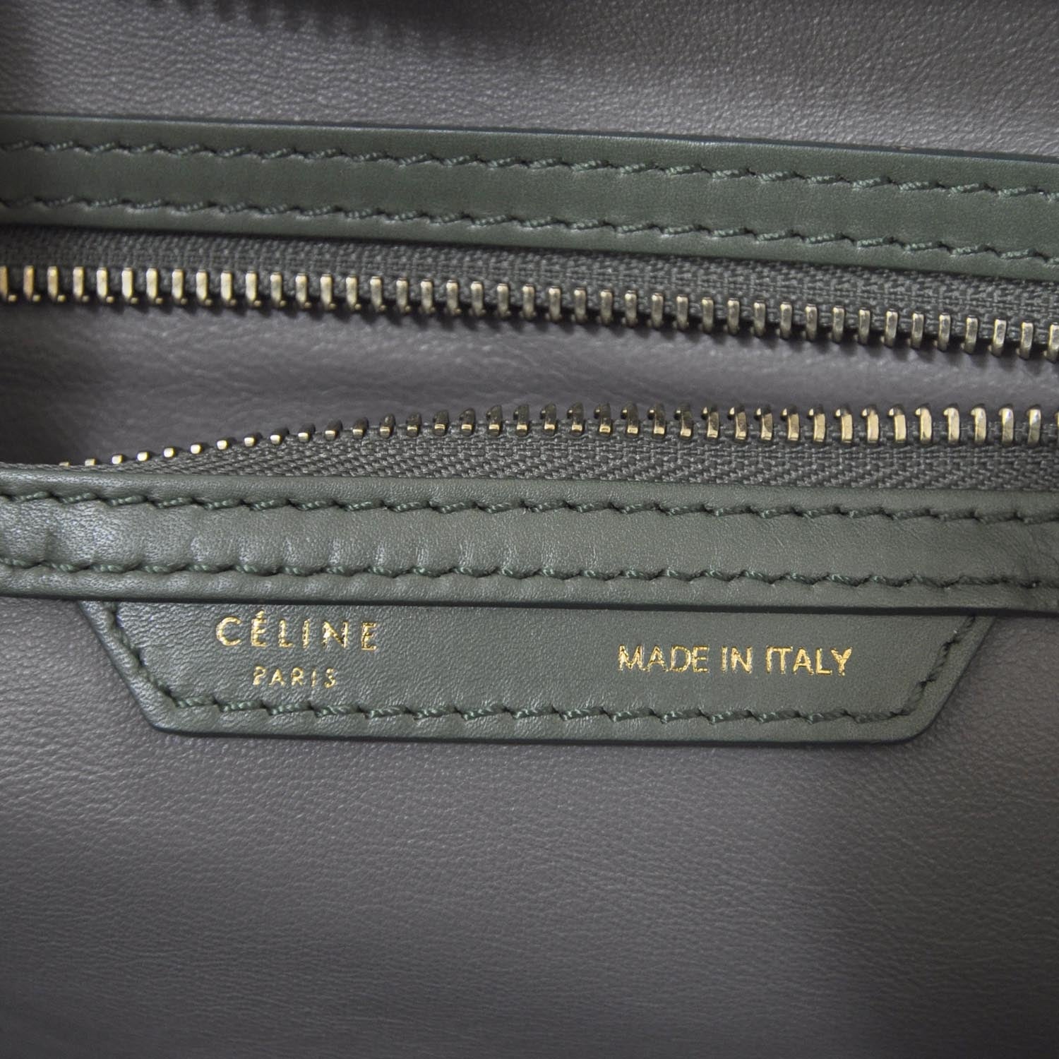 Celine Leather Suede Mini Luggage Green 7 of 8